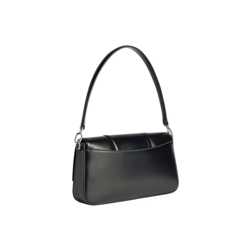Balenciaga Hourglass Calfskin Handbag, Shoulder Bag Medium Size Women's Black-3
