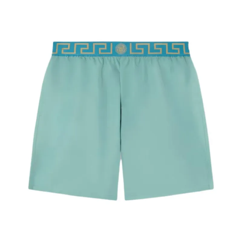 VERSACE SS25 Beach Shorts Men's Jade Sea Blue-1