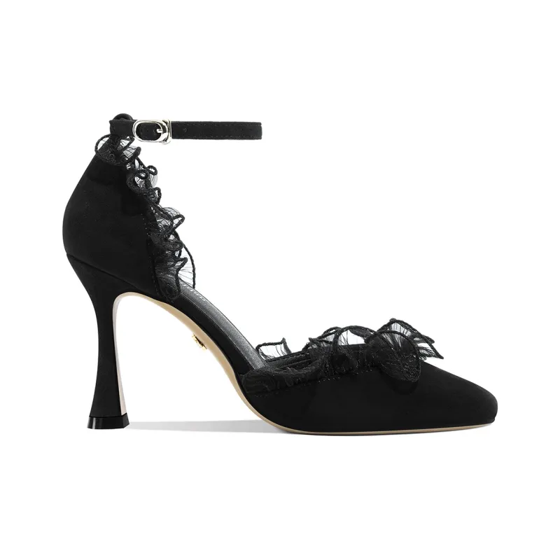 Lily Wei Carli Flared Heel High Heels Women's Black-2