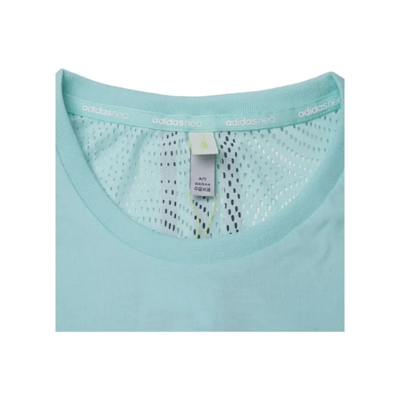 Adidas Neo Drop Shoulder Sleeve T Shirt Women's Blue-3