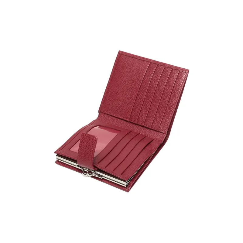 LONGCHAMP Le Foulonné Cow Leather Wallet Women's Beetroot Red-2