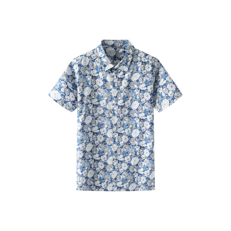 ARTSDON Shirts Men Royal Blue Pattern-0