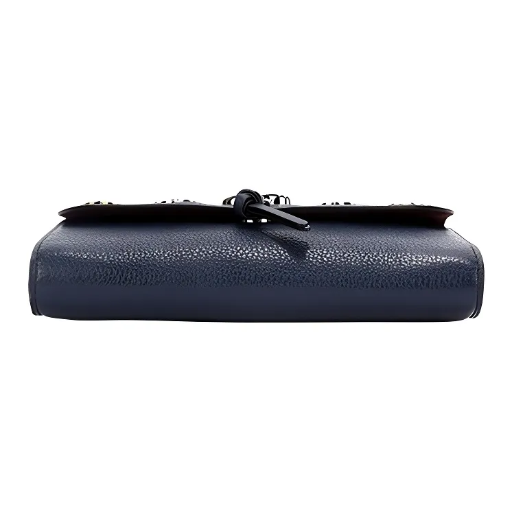 COACH Remi Leather Crossbody Envelope Shoulder Bag Women's Dark Blue-4