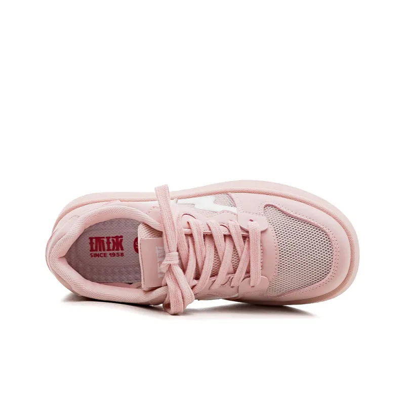 HUANQIU Slip Resistant, Lightweight, And Breathable Low Top Skateboard Shoes Women's Cherry Blossom Pink-2