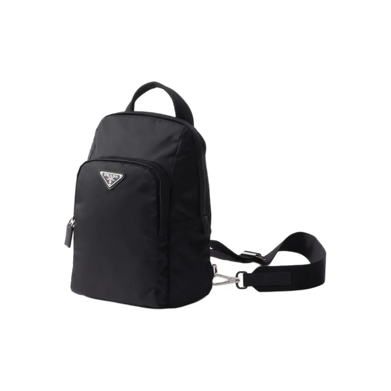 PRADA Re Nylon Recycled Nylon Backpack Unisex Black-2