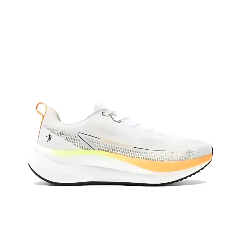QIAODAN Cushioning, Breathable, Lightweight Low Top Casual Running Shoes Men's White Orange-1