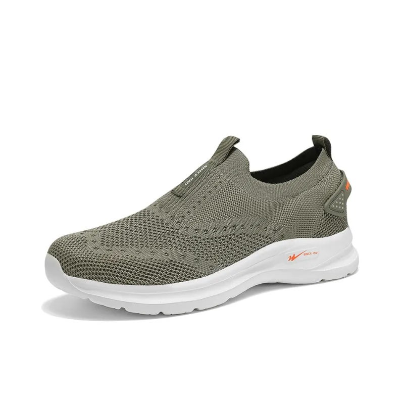 Binary Shock Absorbers Slip Resistant Breathable Low Top Casual Shoes Men's Gray Green-2