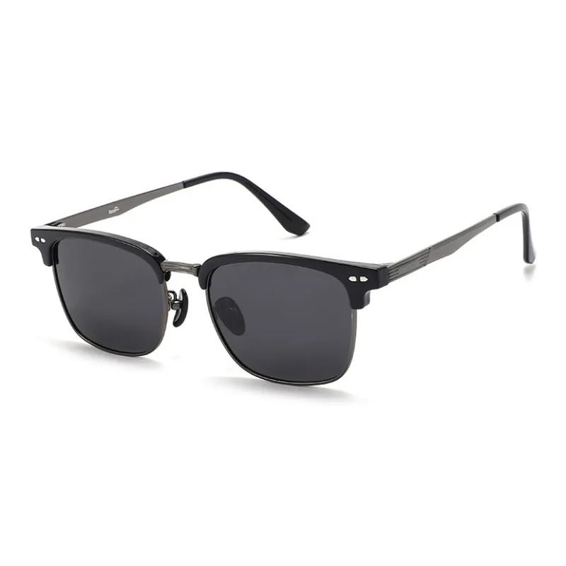 JEKA TR/Memory Plastic Metal Square Sunglasses Unisex-2