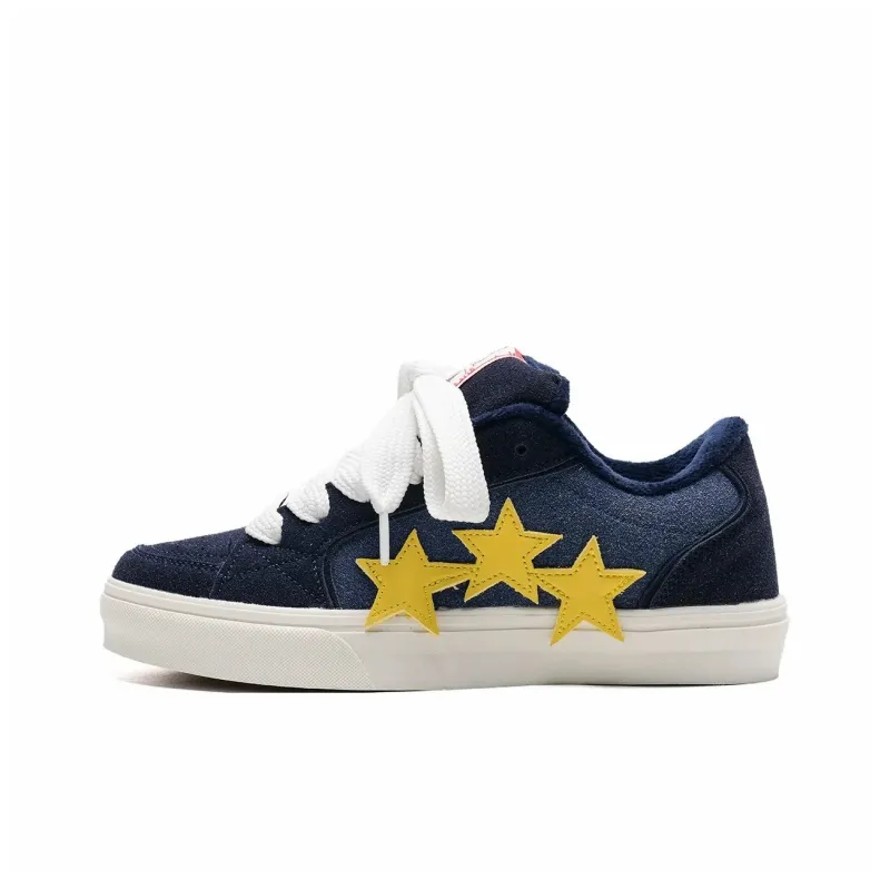 T628 Stars Puffy Shoes Slip Resistant, Abrasion Resistant, Lightweight Low Top Skateboard Shoes Unisex-36