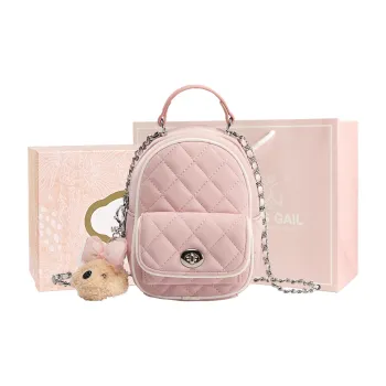 MISS GAIL Synthetic Leather Backpack Women's Pink