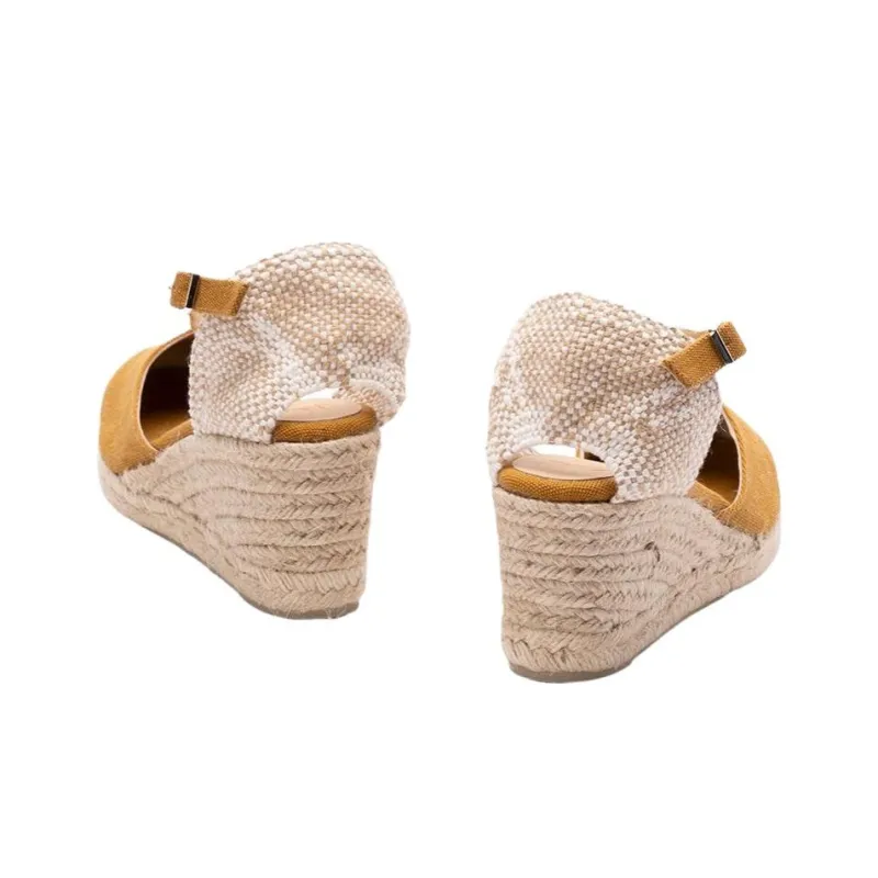 Castañer Carol Wedge Heel High Heels 7cm Women's Brown-2