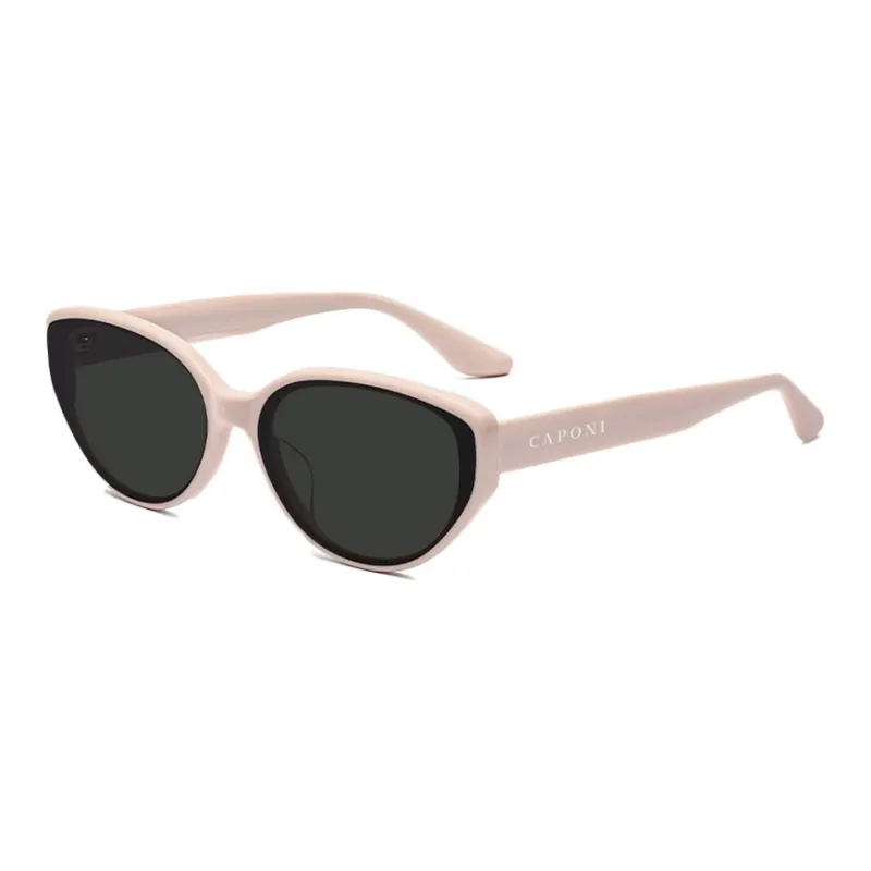 CAPONI Plate Frame TR/Memory Plastic Cat Eye Sunglasses Unisex Black-4