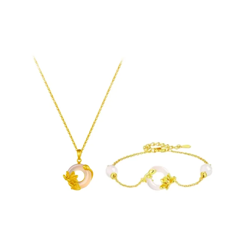 I&YOU Chalcedony Jade Necklaces Women's-0
