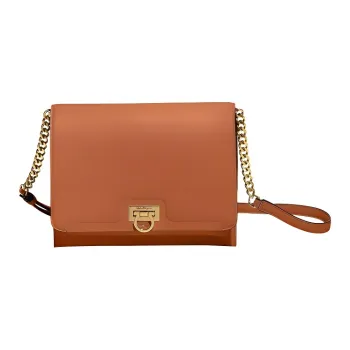 FERRAGAMO Trifolio Leather Shoulder Bag Crossbody Bag Women's Brown