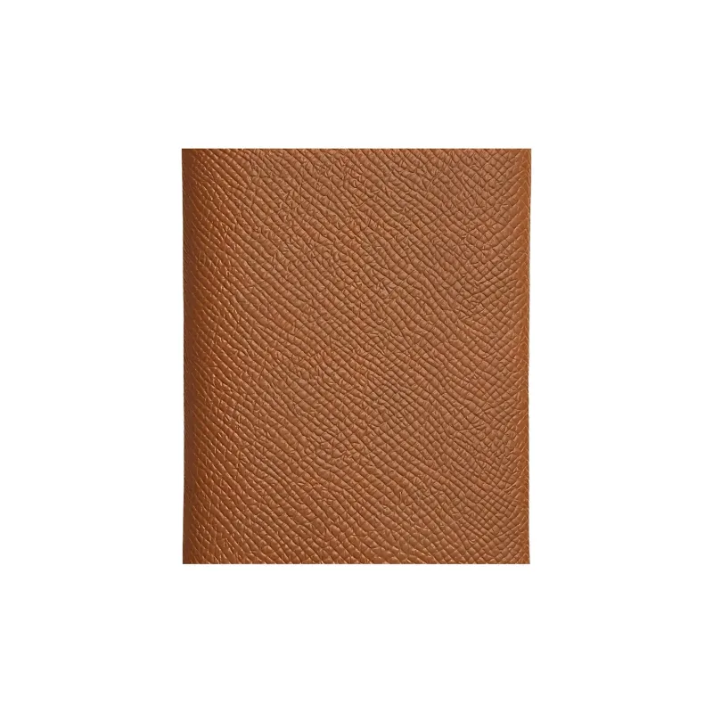 HERMES Calvi Duo Epsom Calfskin Card Holder, Wallet Unisex Gold Brown/Bubble Green-3