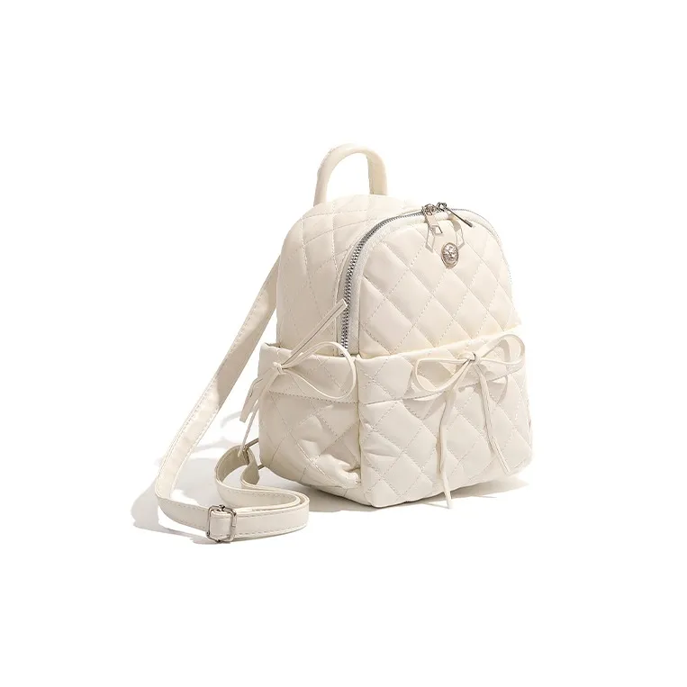 Jade En Plus PU Backpack Regular Women's Milk White/Peach Pink-4