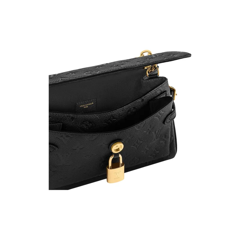 LOUIS VUITTON Cow Leather Crossbody Bag, Shoulder Bag Women's Black-8
