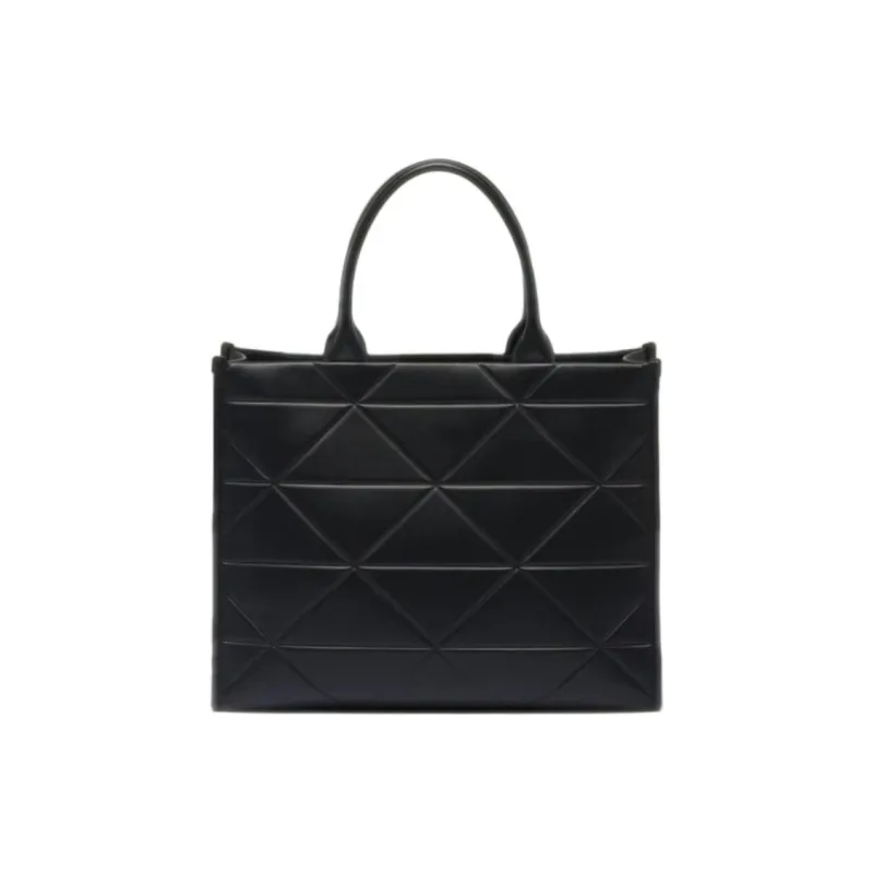 PRADA Symbole Leather Handbag Tubas Women's Black-2