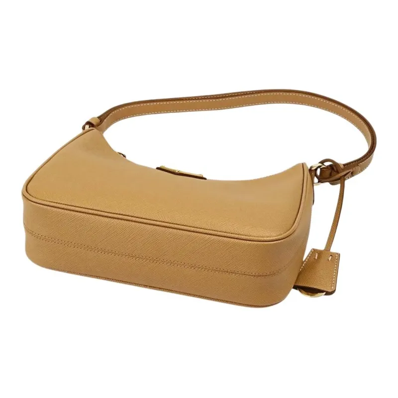 PRADA Leather Shoulder Bag Mini Women's Brown-3