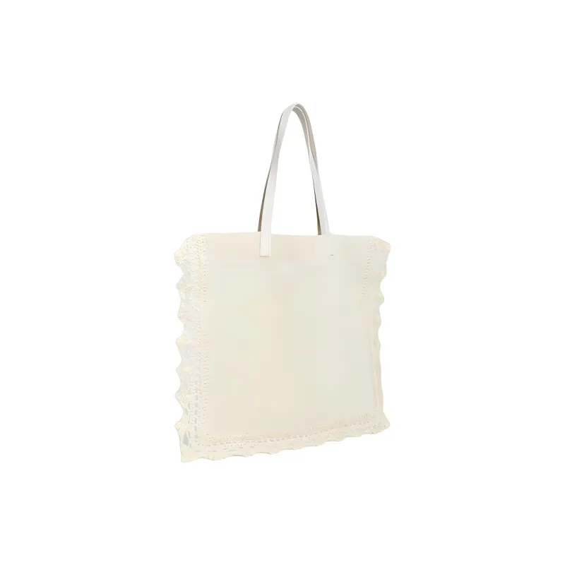 JW Anderson Nylon, Raffia Handbag Regular Women's Ecru-2