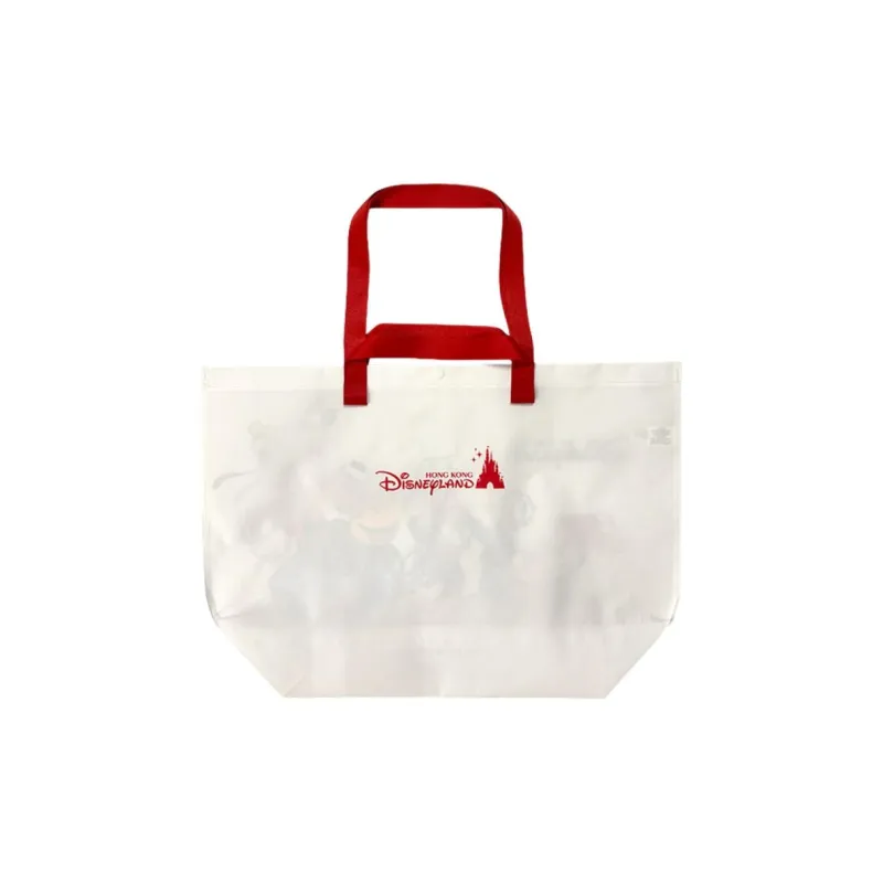 Disney Polyester Tote Bag, Shopping Bag, Shoulder Bag, Handbag Medium Size Unisex White & Red-1