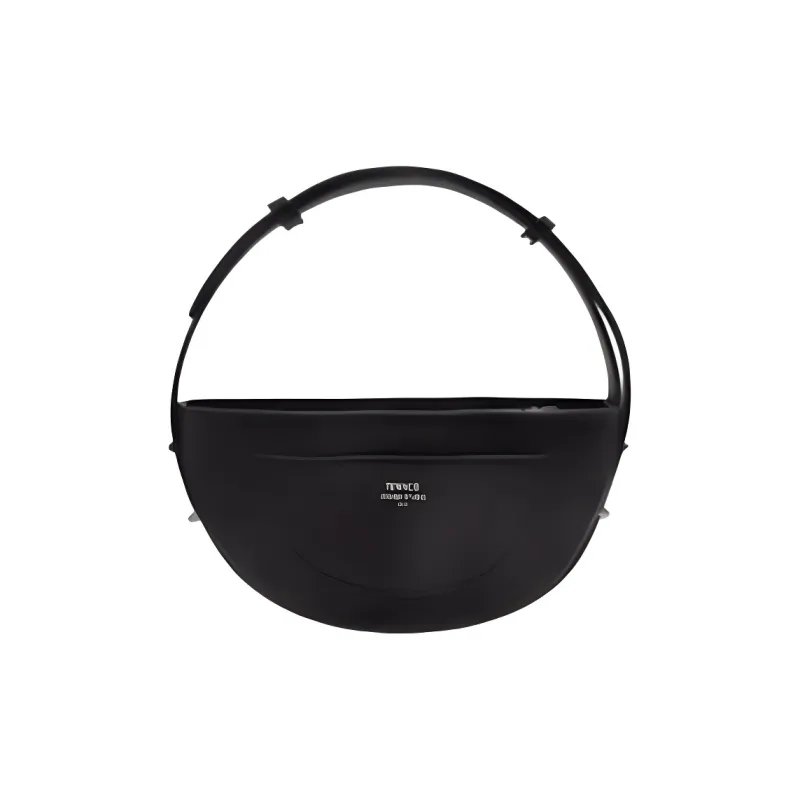 TENNCO Cow Leather Smiley Face Bag, Shoulder Bag, Crossbody Bag, Handbag Trumpets Unisex Future Black/Space White-0