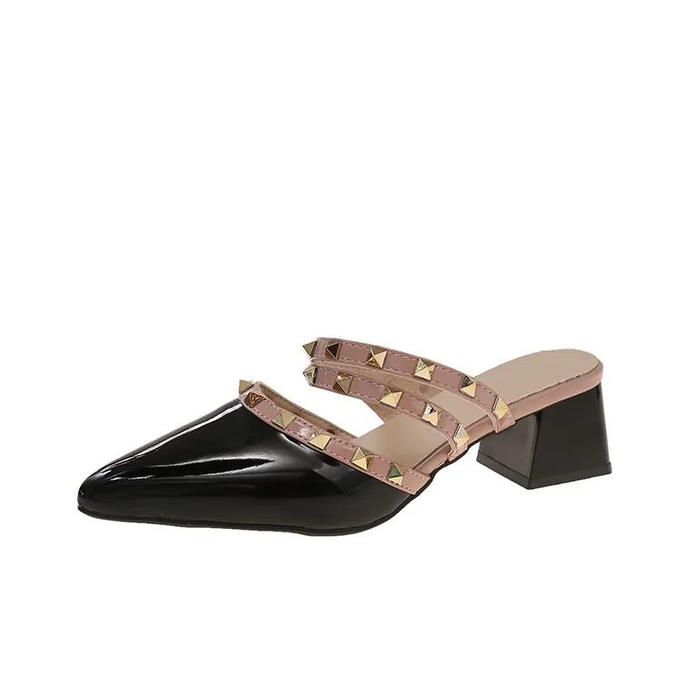 Puppytown Rubber Sole Stud Slip Resistant Abrasion Resistant Closed Toe Slippers Women's-0