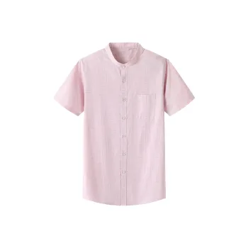 ARTSDON Shirts Men Dark Red Stripes