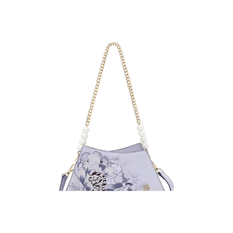 Ancient Yi Xi Cow Leather Cheongsam Crossbody Bag Women's Hyacinth Purple-4