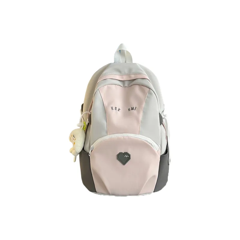 Wolfhorse Nylon Backpack Unisex Pink/Blue/Khaki-8