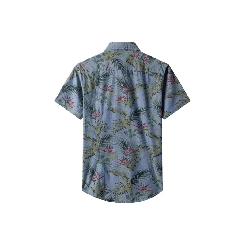 ARTSDON Shirts Men Denim Blue Pattern-1