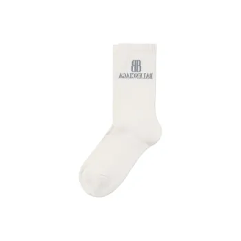 Balenciaga SS25 Knee High Socks Regular Version Men's 1 Pack White