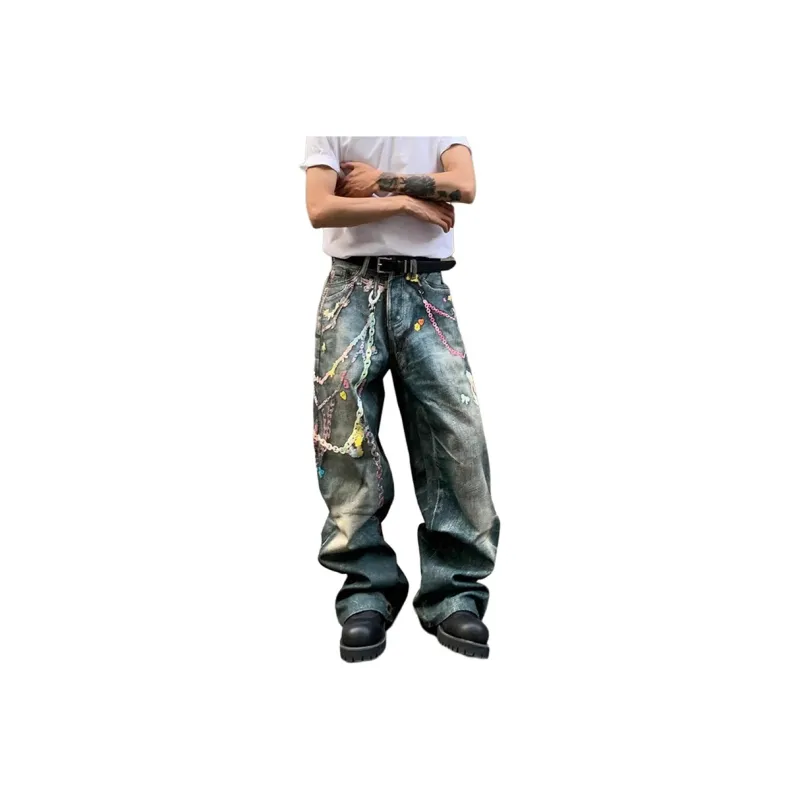 MGXEK Jeans Unisex Vintage Blue-0