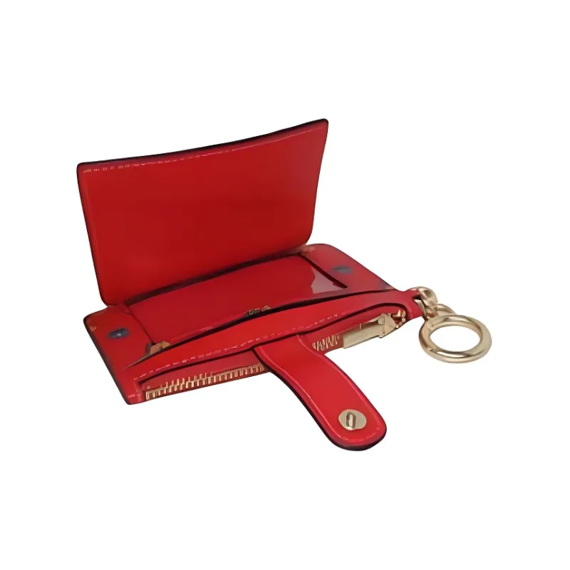 COACH Card Case Leather Card Holder Women's Red-3