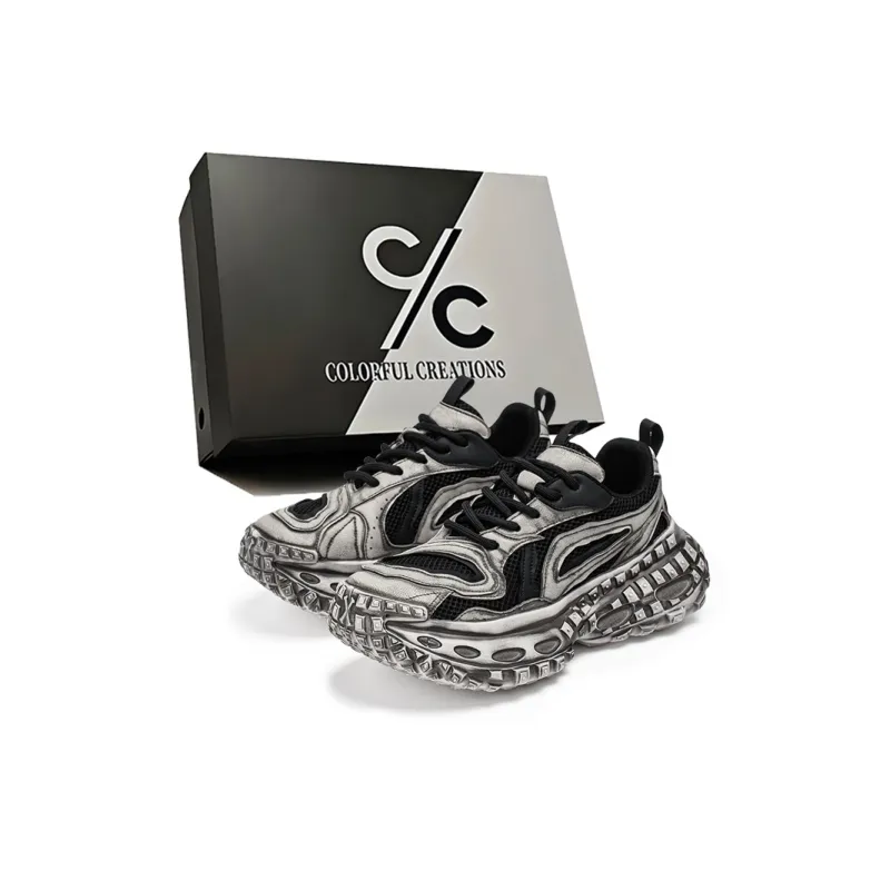 Colorful Creations Slip Resistant, Abrasion Resistant, Breathable Low Top Chunky Sneakers Men's-0