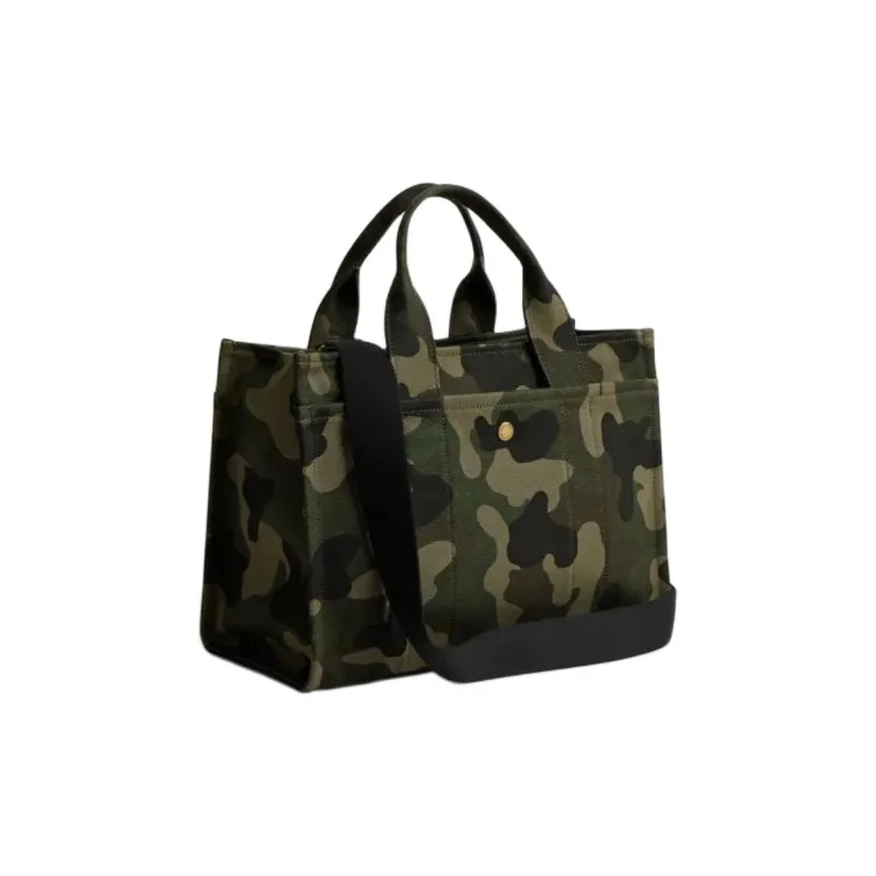 COACH Cargo Cotton Tote Bag, Shopping Bag, Handbag Tubas Women's Green-1