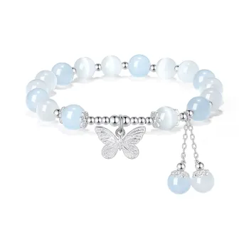 PUTUOSHANWENCHUANG Glass Cat Eye Jade Bracelets Unisex