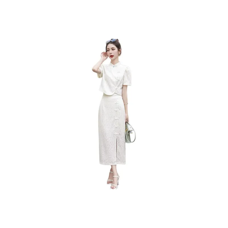 Mu Xiao Xin Two Piece Skirt Sets Women's-0