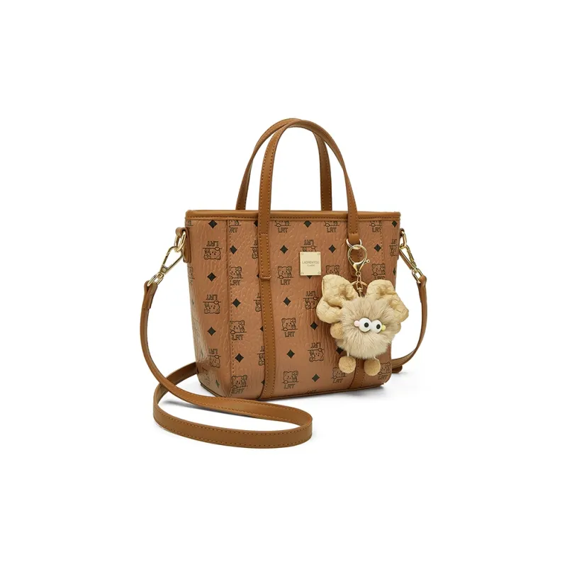 Old Man's Head Synthetic Leather Shoulder Bag, Crossbody Bag, Handbag Regular Women's Brown/Pink-2