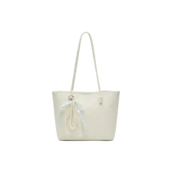 JOSINY Synthetic Leather Shoulder Bag, Tote, Tote Women's Ecru
