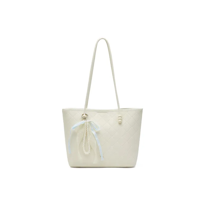JOSINY Synthetic Leather Shoulder Bag, Tote, Tote Women's Ecru-0
