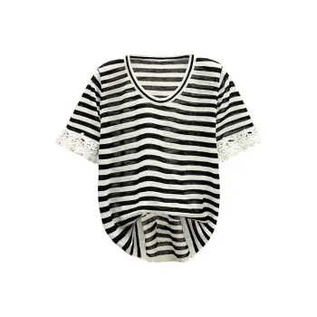 TOUCH Knitwear Women's Black White Stripes