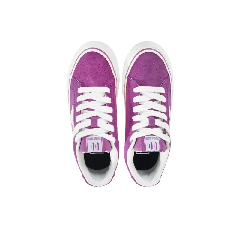 Ollieskate Wear resistant And Lightweight Low Top Skateboard Shoes Unisex White Purple-3