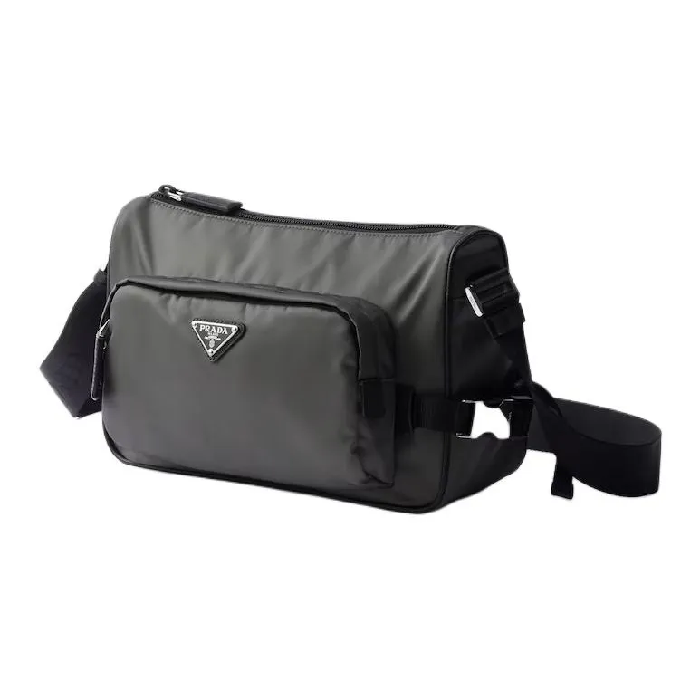 PRADA Recycled Nylon Shoulder Bag, Crossbody Bag Medium Size Unisex Forest Green-1