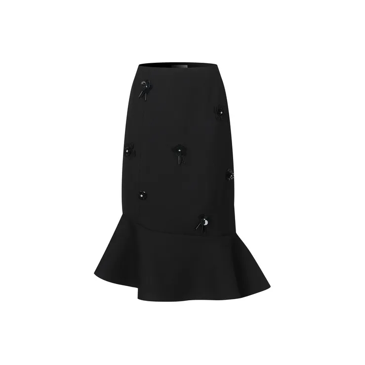 Three Quarters Casual Short Skirts Women's Black-1