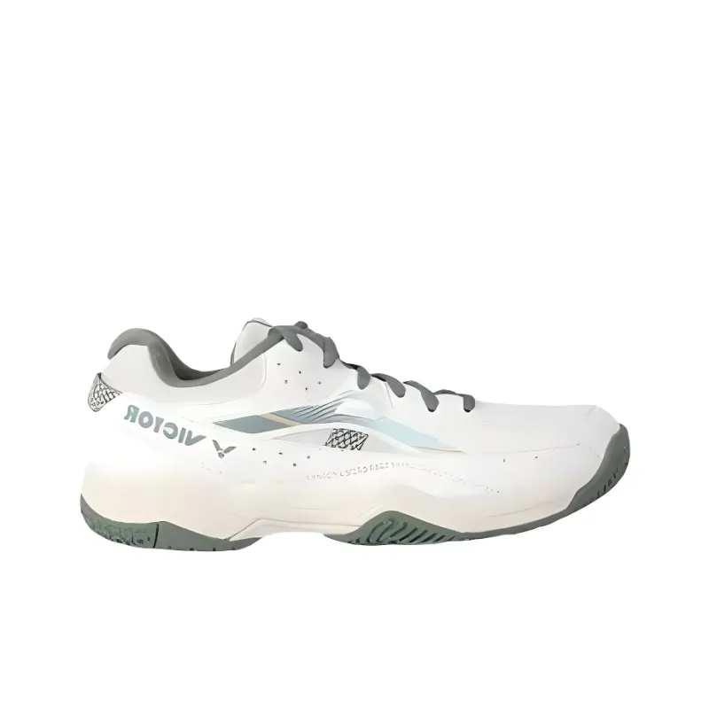 VICTOR Slip Resistant And Abrasion Resistant Support Low Top Badminton Shoes Unisex Distilled White Granite Green-1