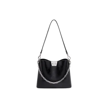 NAVIGARE Split Cow Leather Tote Bag, Shoulder Bag Women's Black/White