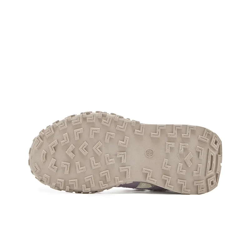 La Chapelle Abrasion Resistant Slip Resistant Low Top Chunky Sneakers Women's Beige Purple-6