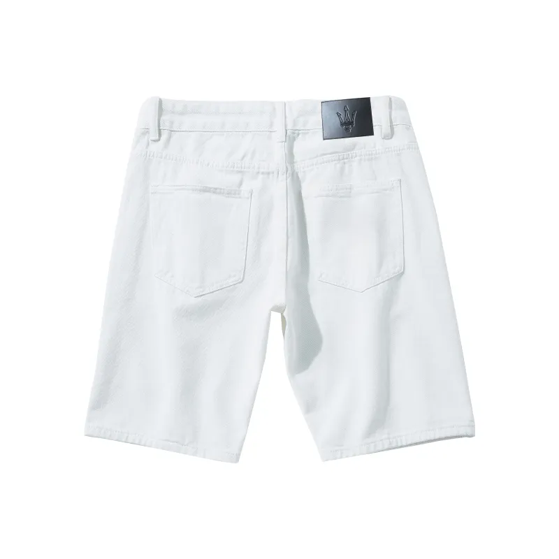 Maserati Denim Shorts Unisex White-1