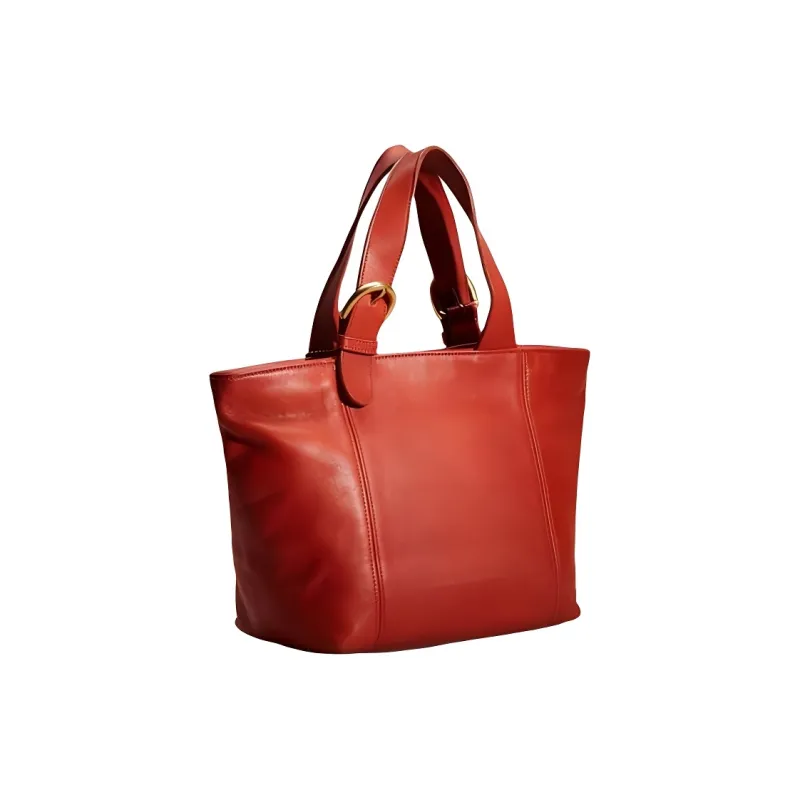 COACH Waverly Leather Handbag, Dumpling Bag, Shoulder Bag Tubas Women's Red-1